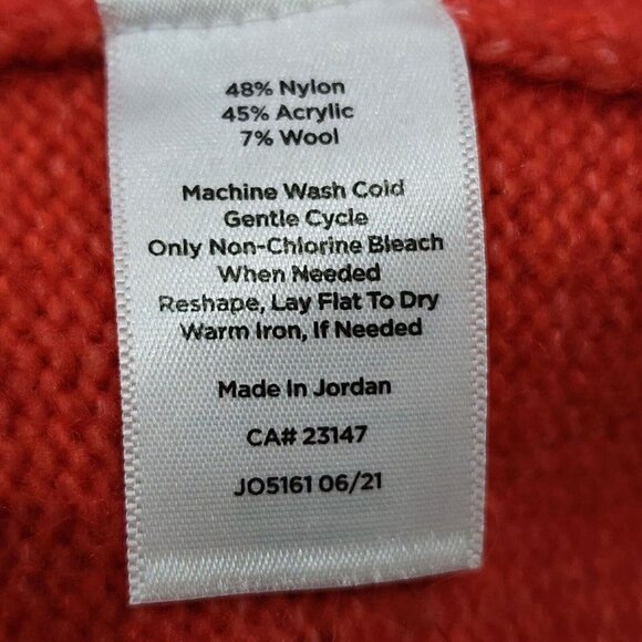 Talbots Petite Womens Wool Blend Coral Sweater Fair Isle Mock Neck Size Lp - Picture 5 of 10